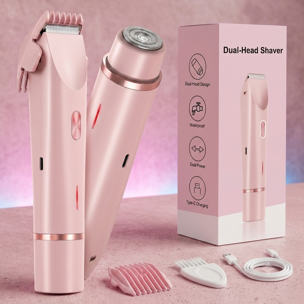 Afeitadora Recargable 2 en 1 Para Mujer — Belleza rápida, todos los días