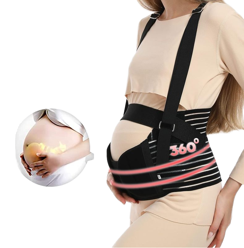 Faja de Soporte Prenatal Ergonómica con Tirantes y Apoyo Lumbar
