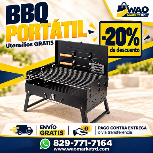 BBQ PORTATIL CON UTENCILIOS GRATIS