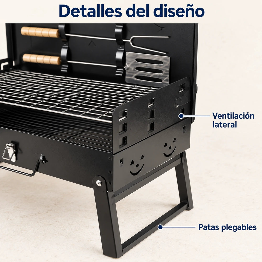BBQ PORTATIL CON UTENCILIOS GRATIS